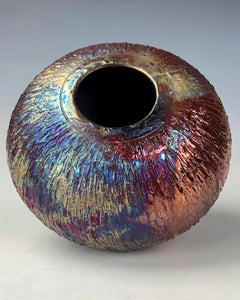 Wheel Thrown Ceramic Raku Vase Fine Art by Galaxy Cla