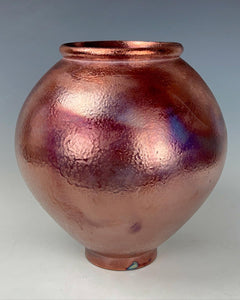 Wheel Thrown Ceramic Raku Moon Vase Fine Art by Galaxy Clay