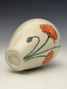 Ceramic Decorative Hand painted Poppies Porcelain Vessel