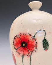 Load image into Gallery viewer, Ceramic Decorative Hand painted Poppies Porcelain Vessel
