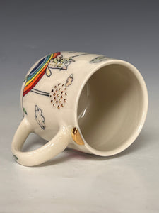 Wheel Thrown and Hand Decorative Porcelain Mug
