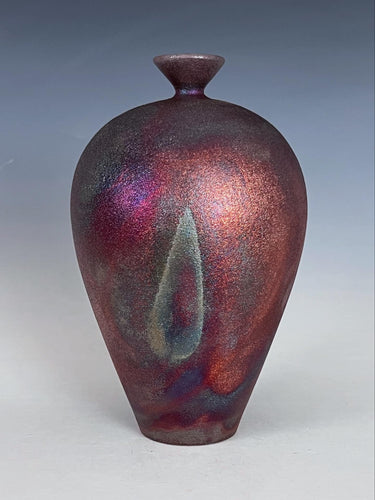 Wheel Thrown Raku Vase by Galaxy Clay Fine Art