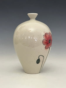 Ceramic Decorative Hand painted Poppies Porcelain Vessel