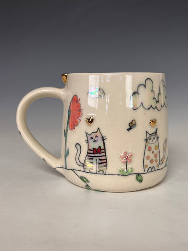 Wheel Thrown and Hand Decorative Porcelain Mug