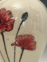 Load image into Gallery viewer, Ceramic Decorative Hand painted Poppies Porcelain Vessel