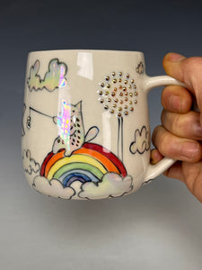Wheel Thrown and Hand Decorative Porcelain Mug