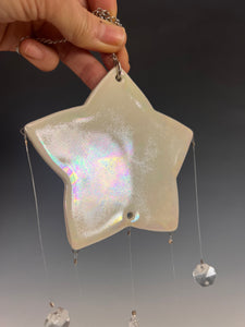 Handmade Porcelain Sun-catcher with Mother Of Pearl Luster