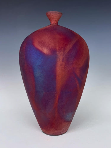 Wheel Thrown Raku Vase by Galaxy Clay Fine Art