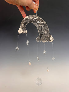 Handmade Porcelain Sun-catcher with MOP Luster