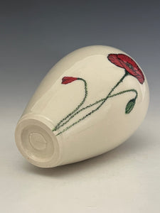 Ceramic Decorative Hand painted Poppies Porcelain Vessel