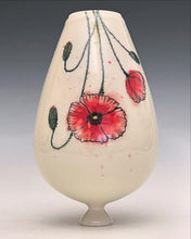 Load image into Gallery viewer, Ceramic Decorative Hand painted Poppies Porcelain Vessel