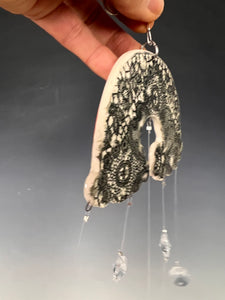 Handmade Porcelain Sun-catcher with Mother Of Pearl Luster