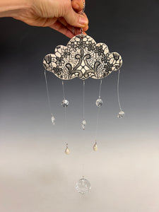 Handmade Porcelain Sun-catcher with MOP Luster