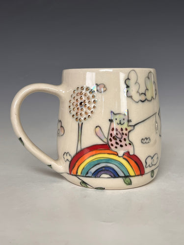 Wheel Thrown and Hand Decorative Porcelain Mug