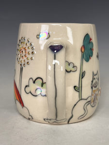 Wheel Thrown and Hand Decorative Porcelain Mug