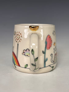 Wheel Thrown and Hand Decorative Porcelain Mug