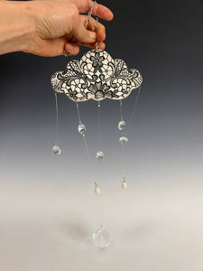 Handmade Porcelain Sun-catcher with MOP Luster