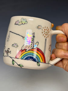 Wheel Thrown and Hand Decorative Porcelain Mug