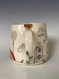 Wheel Thrown and Hand Decorative Porcelain Mug