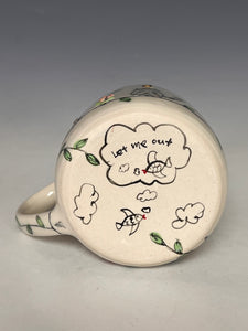 Wheel Thrown and Hand Decorative Porcelain Mug