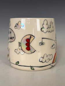 Wheel Thrown and Hand Decorative Porcelain Mug
