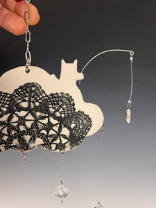 Handmade Porcelain Sun-catcher with Mother Of Pearl Luster
