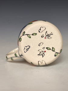 Wheel Thrown and Hand Decorative Porcelain Mug