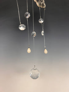 Handmade Porcelain Sun-catcher with Mother Of Pearl Luster