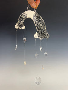 Handmade Porcelain Sun-catcher with MOP Luster