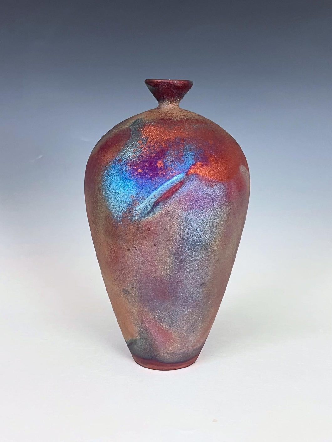 Wheel Thrown Raku Vase by Galaxy Clay Fine Art