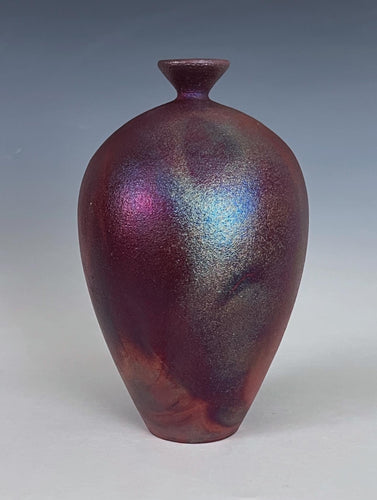 Wheel Thrown Raku Vase by Galaxy Clay Fine Art