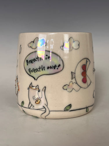 Wheel Thrown and Hand Decorative Porcelain Mug