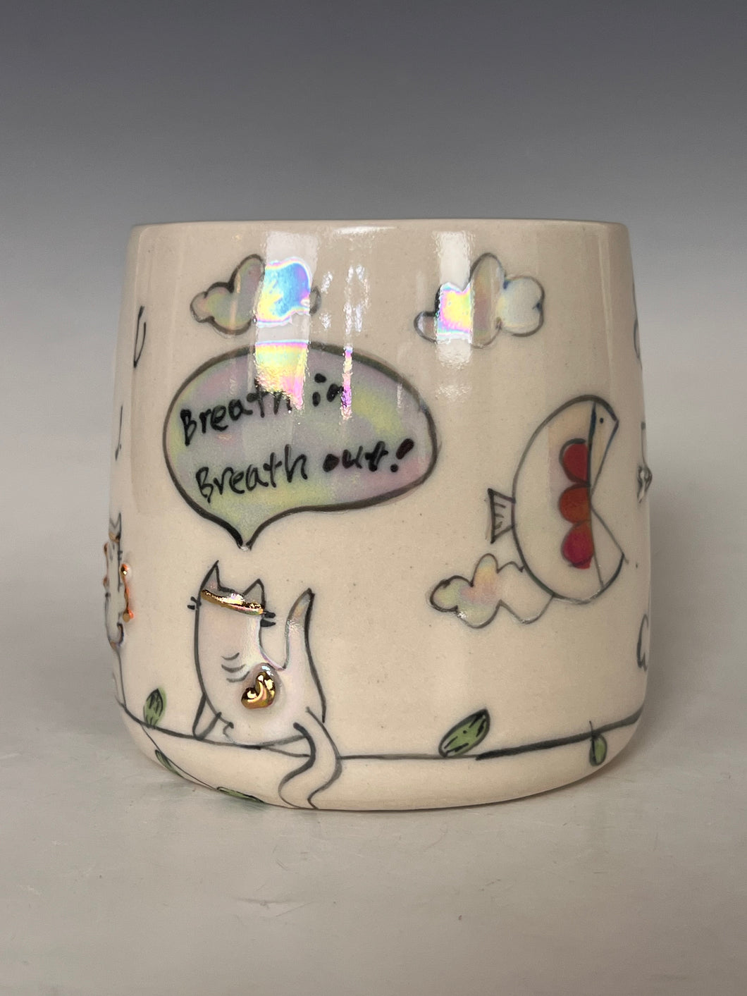 Wheel Thrown and Hand Decorative Porcelain Mug