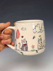 Wheel Thrown and Hand Decorative Porcelain Mug