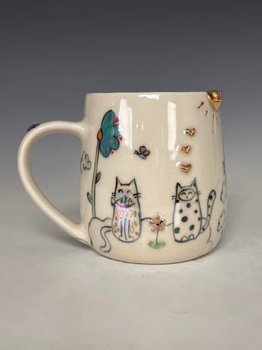 Wheel Thrown and Hand Decorative Porcelain Mug
