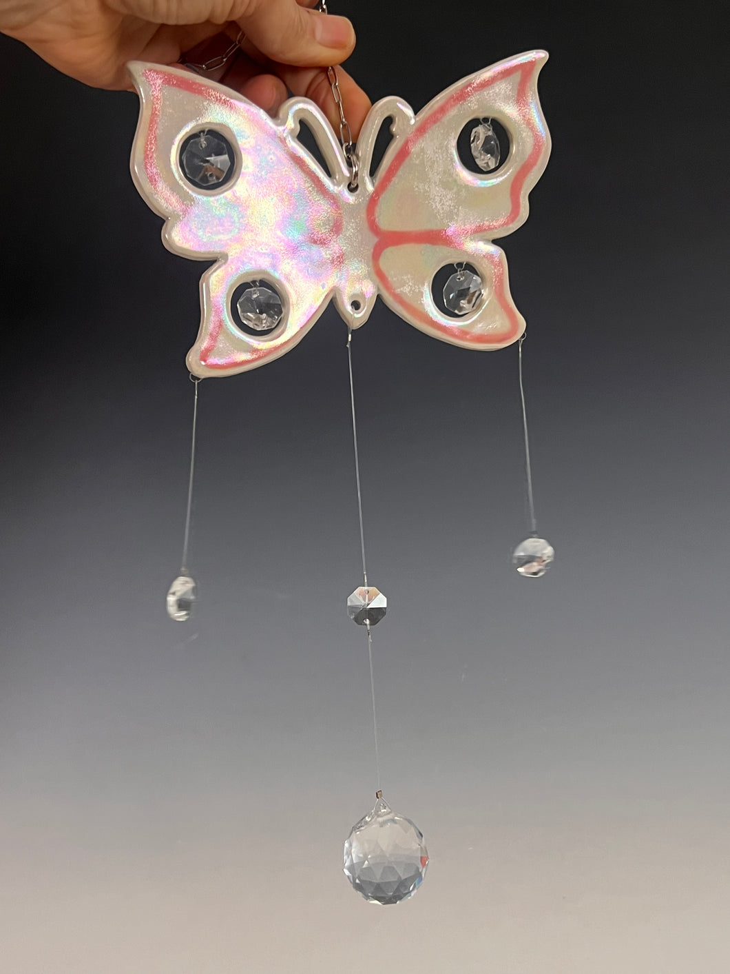 Handmade Porcelain Sun-catcher with MOP Luster