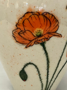 Ceramic Decorative Hand painted Poppies Porcelain Vessel