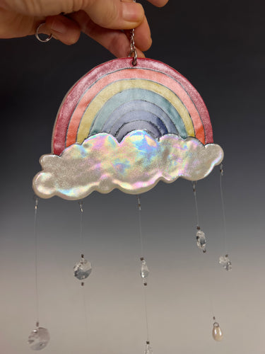 Handmade Porcelain Sun-catcher with MOP Luster