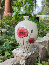 Load image into Gallery viewer, Ceramic Decorative Hand painted Poppies Porcelain Vessel