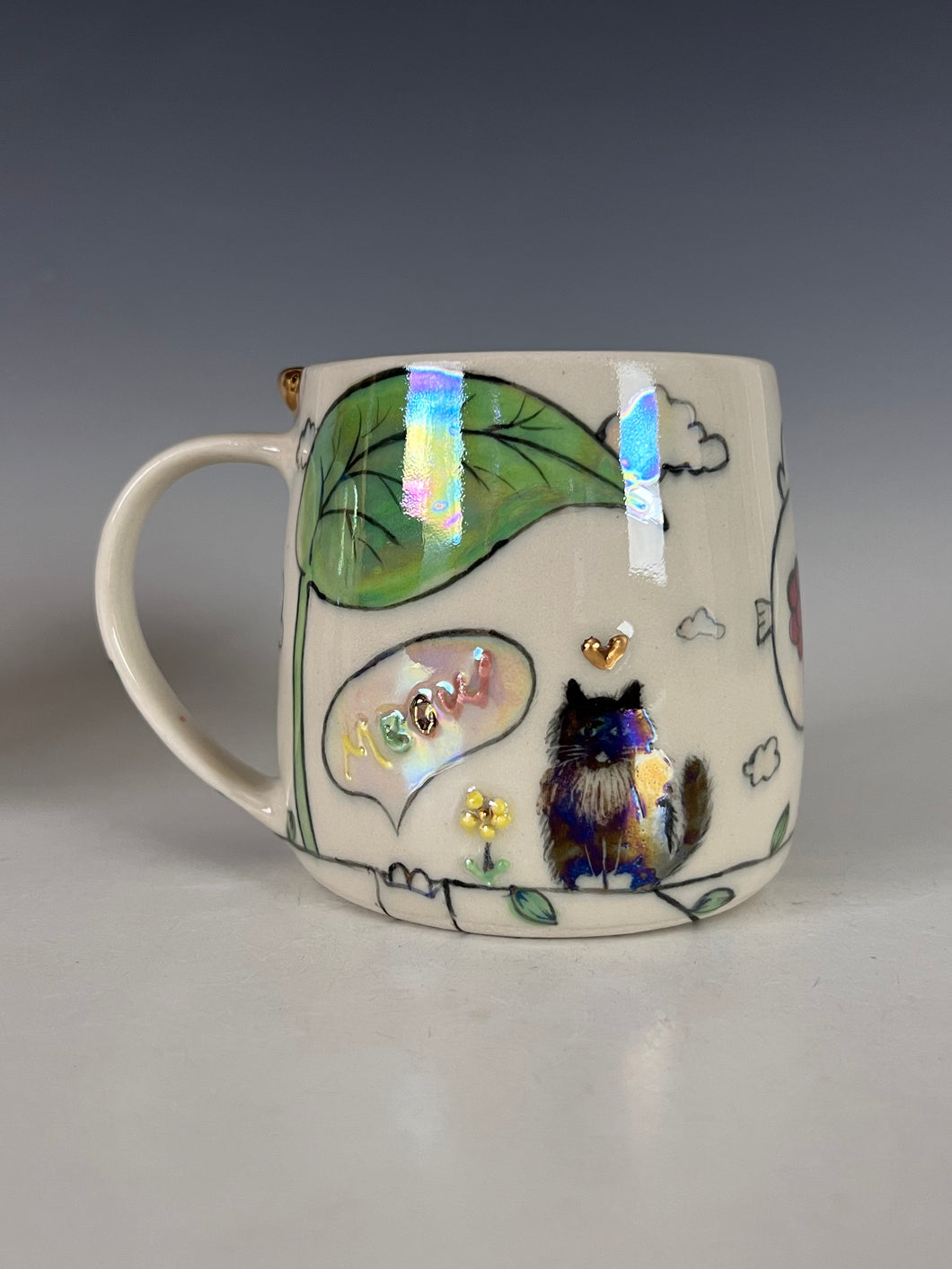 Wheel Thrown and Hand Decorative Porcelain Mug