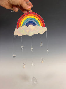 Handmade Porcelain Sun-catcher with MOP Luster