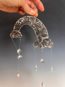 Handmade Porcelain Sun-catcher with MOP Luster