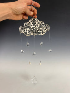Handmade Porcelain Sun-catcher with MOP Luster