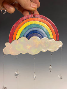 Handmade Porcelain Sun-catcher with MOP Luster