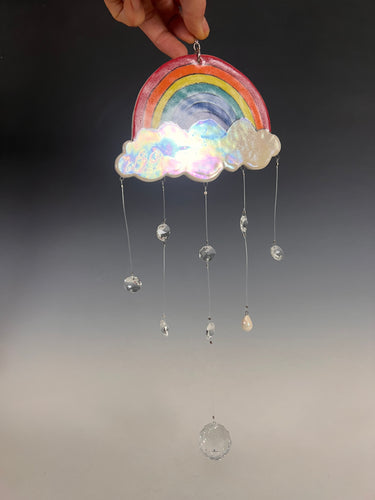 Handmade Porcelain Sun-catcher with MOP Luster