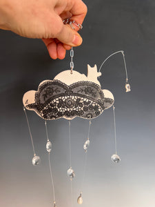 Handmade Porcelain Sun-catcher with Mother Of Pearl Luster