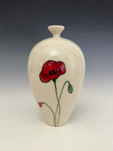Load image into Gallery viewer, Ceramic Decorative Hand painted Poppies Porcelain Vessel