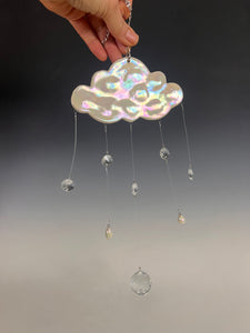 Handmade Porcelain Sun-catcher with MOP Luster