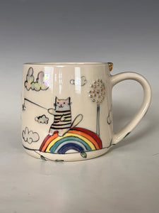 Wheel Thrown and Hand Decorative Porcelain Mug
