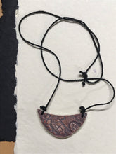 Load image into Gallery viewer, Ceramic Hand Carved Porcelain Necklace filled with Glass Frit by Galaxy Clay